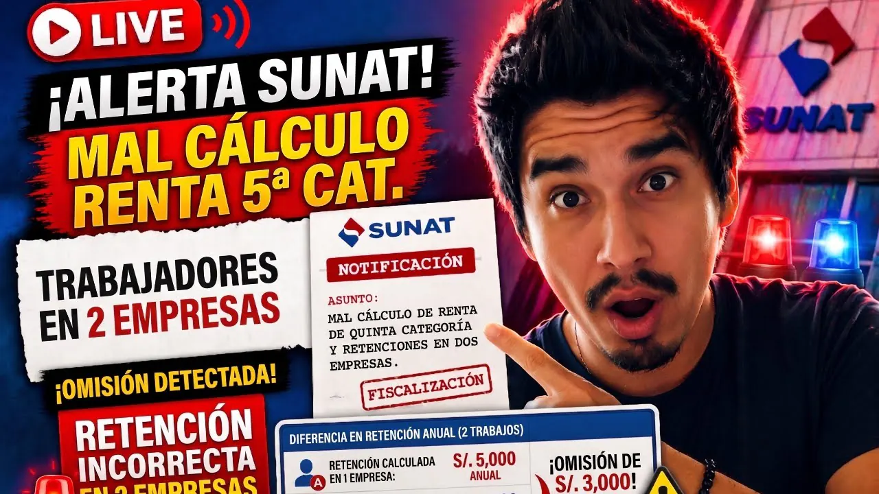 Reproducir: SUNAT notifica mal calculo de RENTA DE QUINTA CATEGORÍA