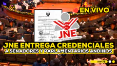 EN VIVO | JNE ENTREGA CREDENCIALES A SENADORES Y PARLAMENTARIOS ANDINOS (25/06/26)