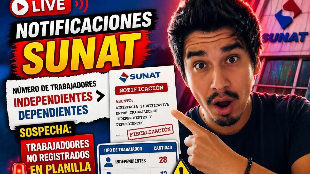 Reproducir: Notificaciones SUNAT número de trabajadores INDEPENDIENTES mayor a los DEPENDIENTES
