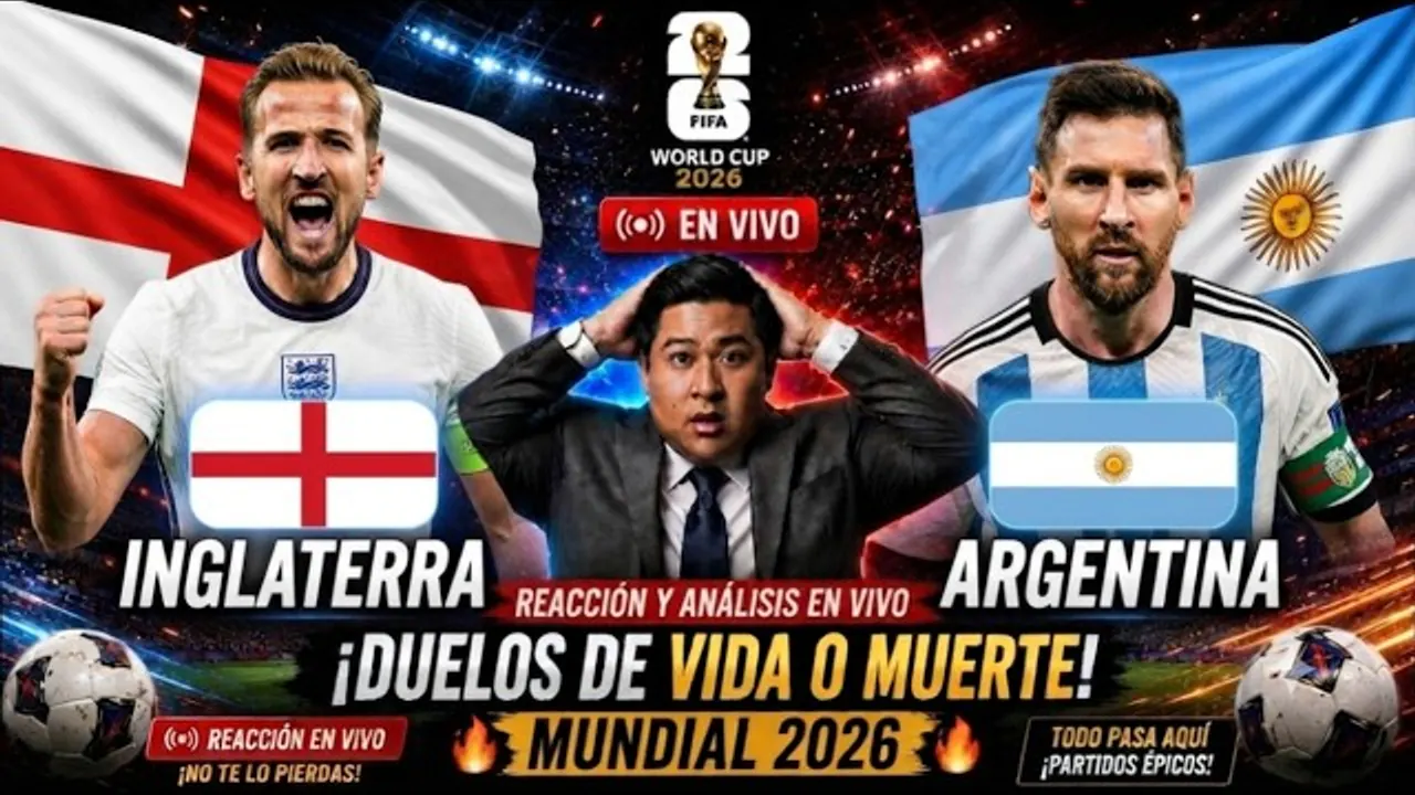 Reproducir: 🔥 Inglaterra vs Argentina EN VIVO | Semifinal Copa Mundial de la FIFA 2026 | ¿Quién avanzará?