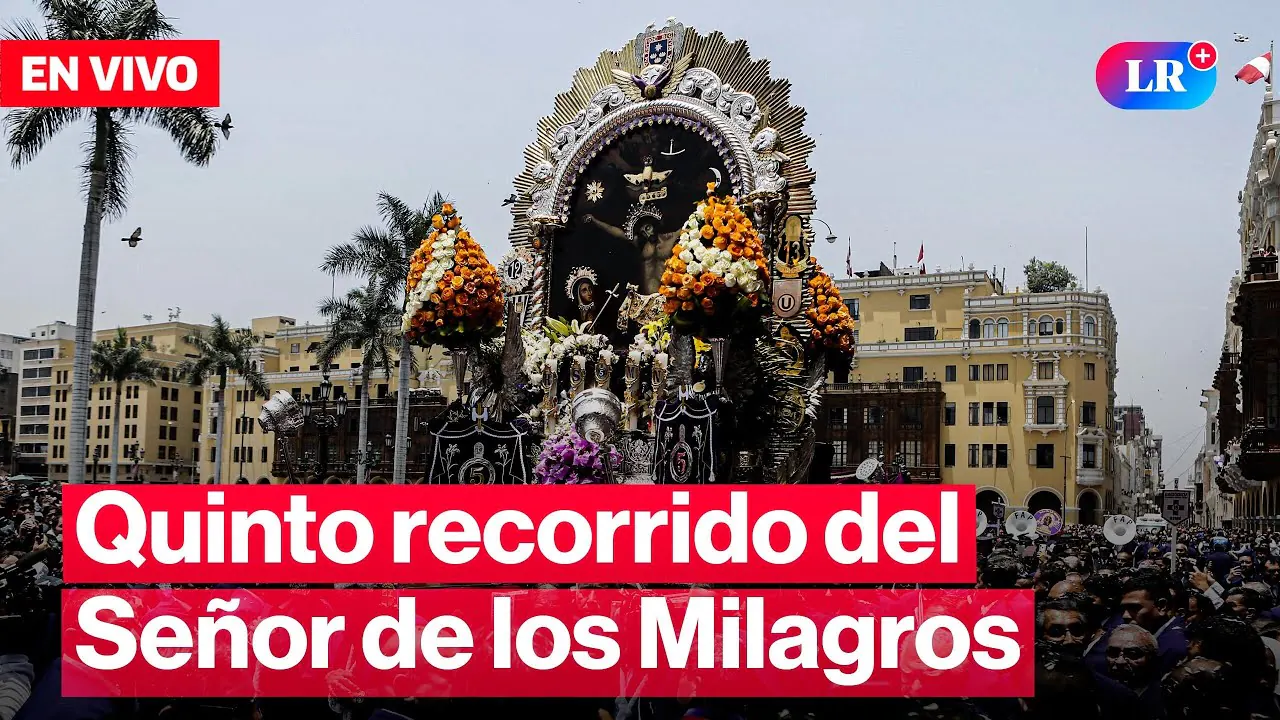 Reproducir: 🔴Procesión del Señor de los Milagros hoy: quinto recorrido | #LR