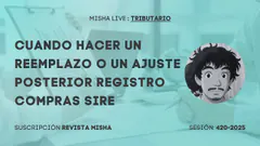 CUANDO HACER UN REEMPLAZO O UN AJUSTE POSTERIOR REGISTRO COMPRAS SIRE