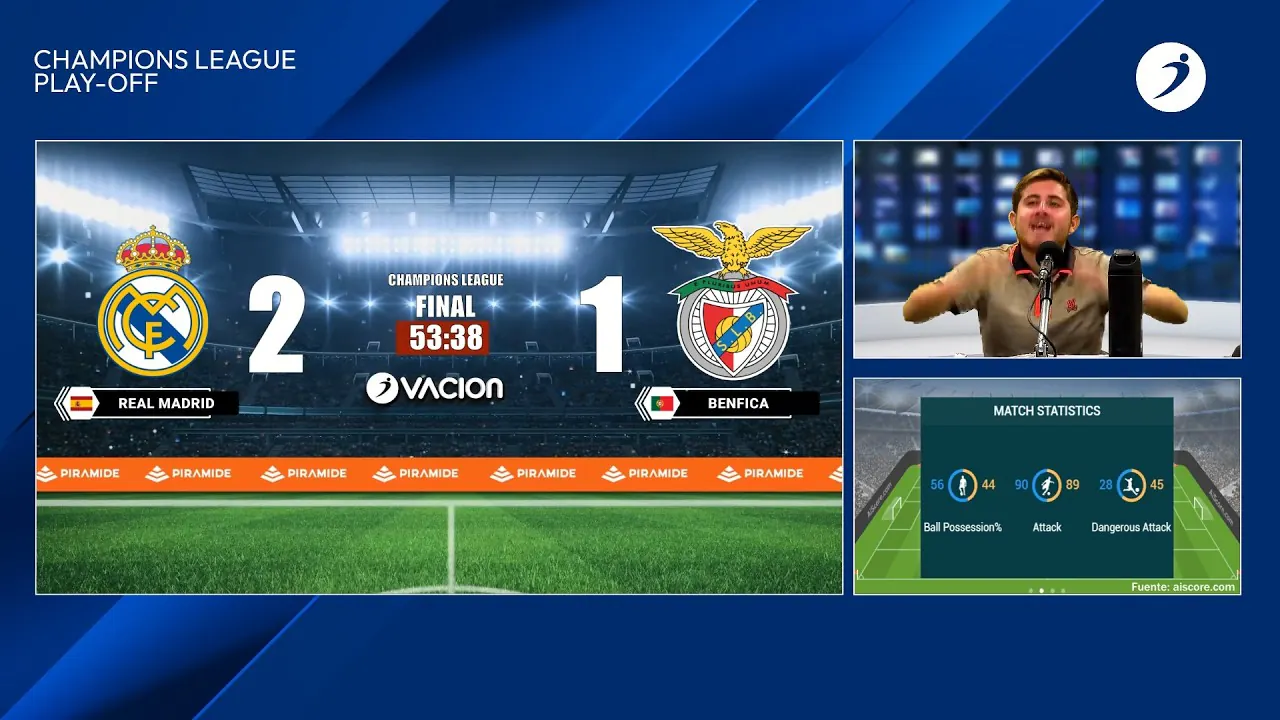 Reproducir: Real Madrid vs Benfica por RADIO OVACION 🔴 #ENVIVO | CHAMPIONS LEAGUE