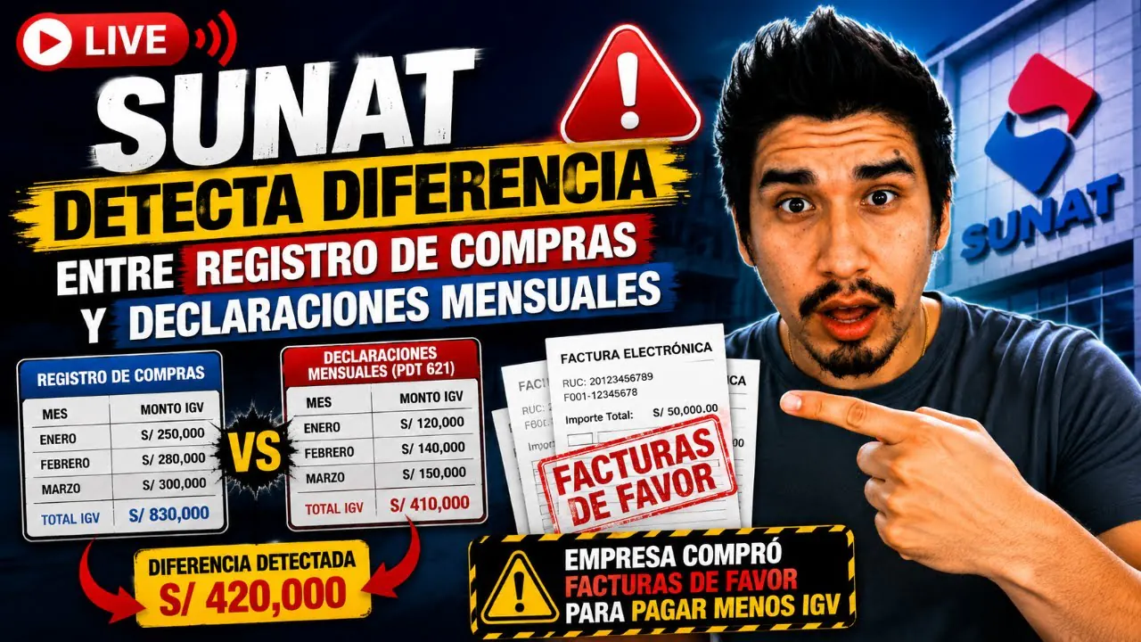 Reproducir: SUNAT detecta diferencia entre registro de compras y declaraciones mensuales