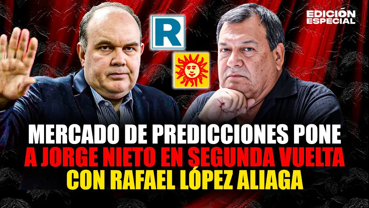 Reproducir: #EnVivo Jorge Nieto en segunda vuelta con Rafael López Aliaga según mercado de predicciones