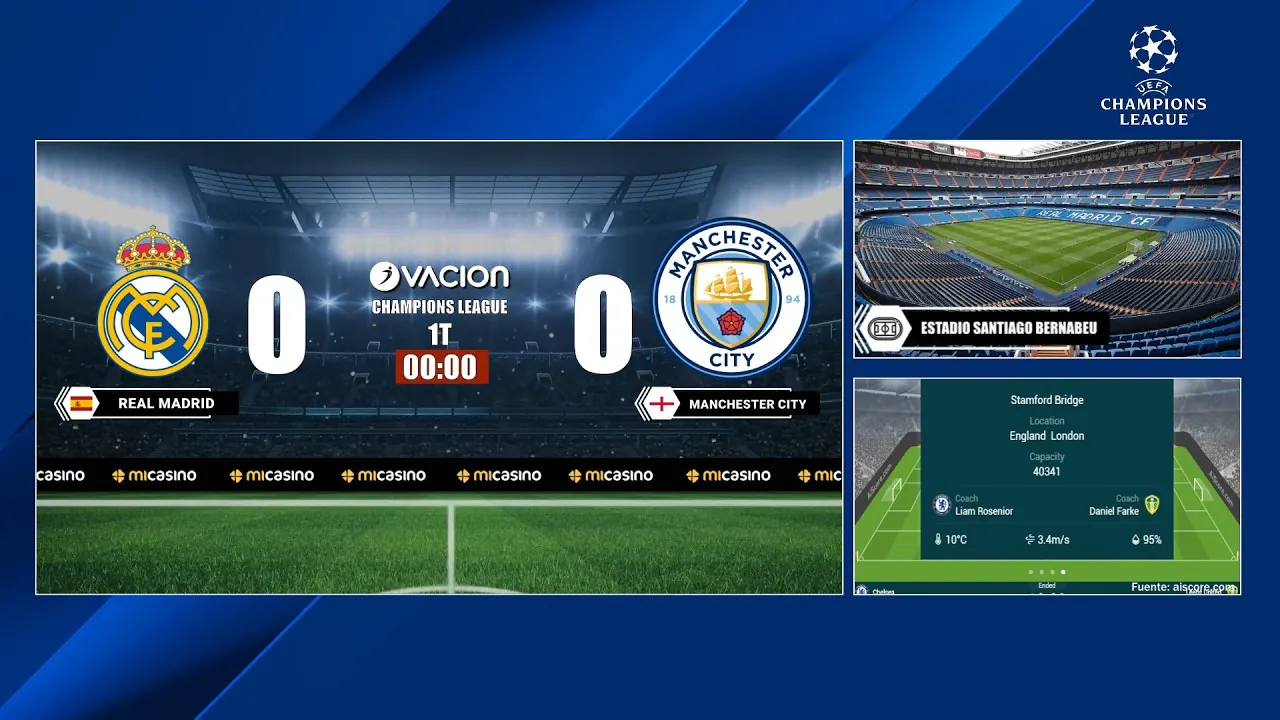 Reproducir: Real Madrid vs Manchester City por RADIO OVACION 🔴 #ENVIVO | CHAMPIONS LEAGUE